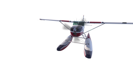 Retro seaplane illustration. 3D render