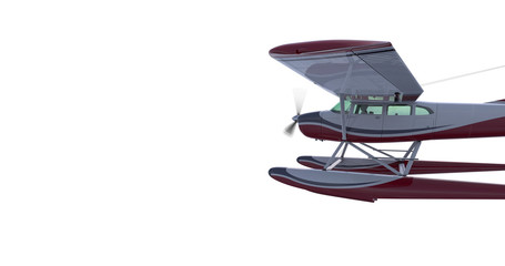 Fototapeta na wymiar Retro seaplane illustration. 3D render