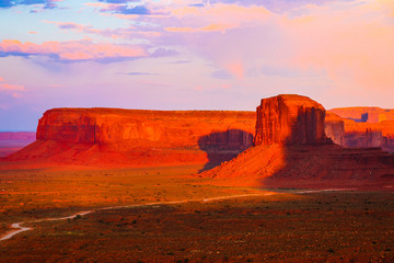 Amazing sunlight near Monument Valley, Arizona, USA.
