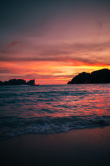 Atardecer en la playa.