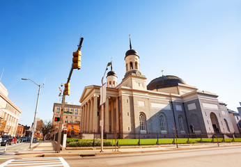 Fototapeta na wymiar Side view of the Baltimore Basilica, Maryland, USA