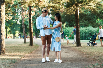 Fototapeta premium senior couple walking in the park