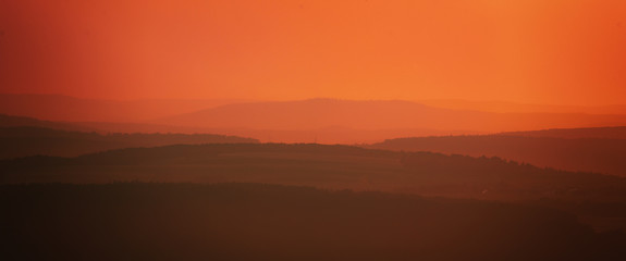 Summer Hill Landscape in Bavaria, Franconia Germany in Europe