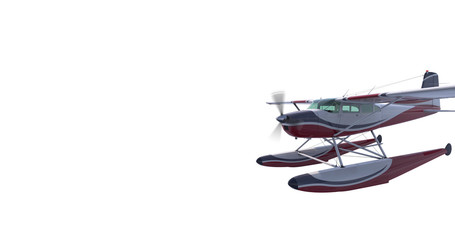 Retro seaplane illustration. 3D render