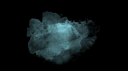 Blue watercolor abstraction on black background