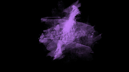 Purple watercolor abstraction on black background