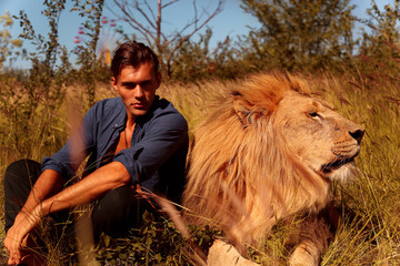 Male, sexy, sexually, model, safari, lion, man, lions, Nature, brave, Sexual, attractive, nature,...