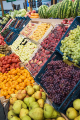 Assortment of fresh fruits at the market