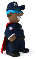 Fun policeman - 3D Illustration