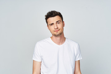 portrait of young man isolated on white background