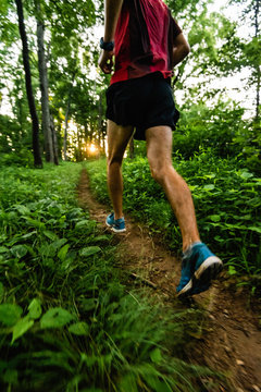 Trail running the Mountain To Sea Trail. Asheville, NC.