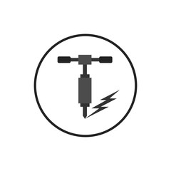 Perforator drilling icon. filled flat sign for mobile concept and web design. Electric drill and wall glyph icon. Construction tool symbol, logo illustration.