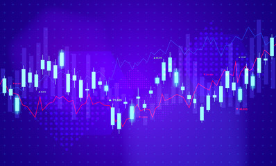 Stock market trading graph. Financial backdrop design. Stock exchange concept. Vector illustration