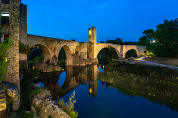 Fototapeta premium Landscape medieval village Besalu, Catalonia, Spain