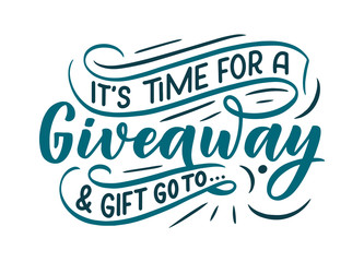 Vintage card with giveaway lettering. Calligraphy text. Decoration template. Vector illustration for holiday design.