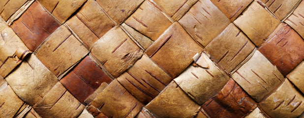 Wattled pattern made of birch bark