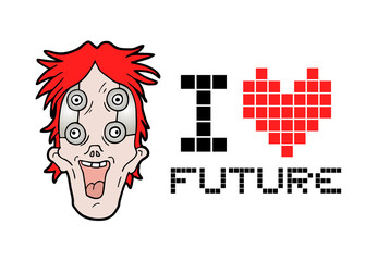 Design of futuristic face draw