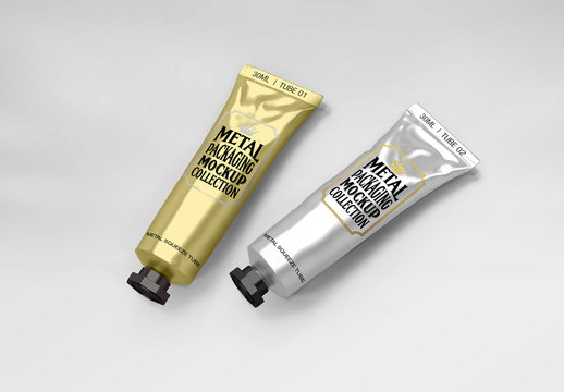 Metal Squeeze Tubes Mockup