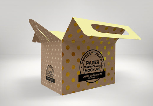 Open Paper Cake Box Mockup