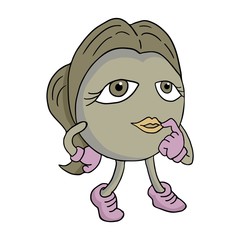 Obraz premium Cartoon woman character thinking