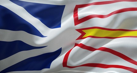 Official flag of the province of Newfoundland and Labrador. Canada.