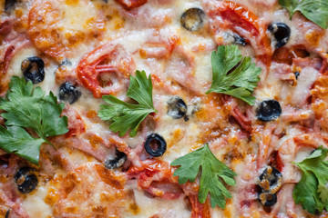 pizza on white background