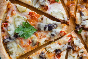 pizza on white background