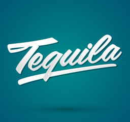 Tequila Vector Lettering Mexican drink icon, text emblem.