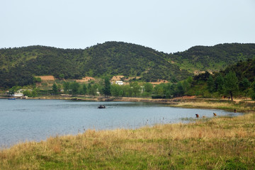 Sijung-ho lake landscape. North Korea