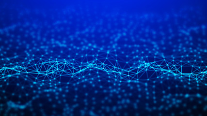 Network connection dots and lines. Technology background. 3d rendering.