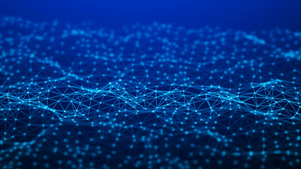Network connection dots and lines. Technology background. 3d rendering.