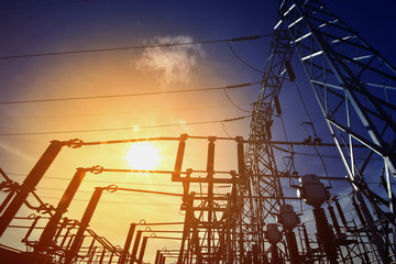 Power plant. Concept of energy production Energy savings And industrial applications that use...