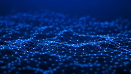 Obraz premium Network connection dots and lines. Technology background. 3d rendering.
