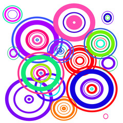 Colorful rings on white background   