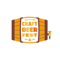 Craft Beer Festival hand drawn flat color vector icon