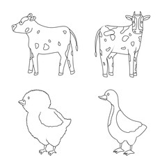 Isolated object of homemade and countryside icon. Set of homemade and agriculture stock symbol for web.