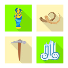 Vector illustration of story and items symbol. Collection of story and attributes vector icon for stock.