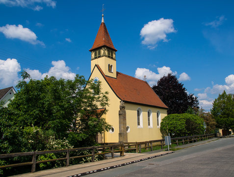 Little chapel called Marienkirche in the village Neuses near Bamberg