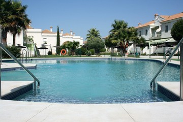 summer village with swimming pool