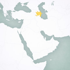 Map of Middle East - Azerbaijan