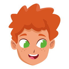 adorable cute young boy cartoon