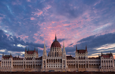 Hungary, Budapest Parliament view from Danube river