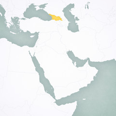 Fototapeta na wymiar Map of Middle East - Georgia