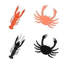 Vector design of fresh and restaurant logo. Collection of fresh and marine stock vector illustration.