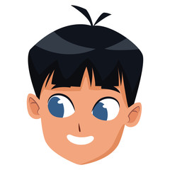 adorable cute young boy cartoon