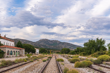 Fototapeta na wymiar Abandoned train track