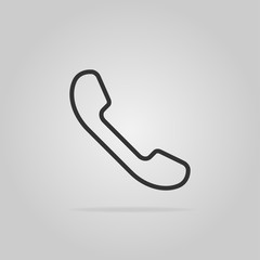 Handset icon. Icon in outline style on a gray background. Modern design vector illustration.