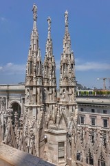 Beautiful roof of the Duomo cathedral in Milan.