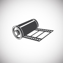 Film strip related icon on background for graphic and web design. Simple illustration. Internet concept symbol for website button or mobile app.