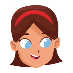 adorable cute young girl cartoon